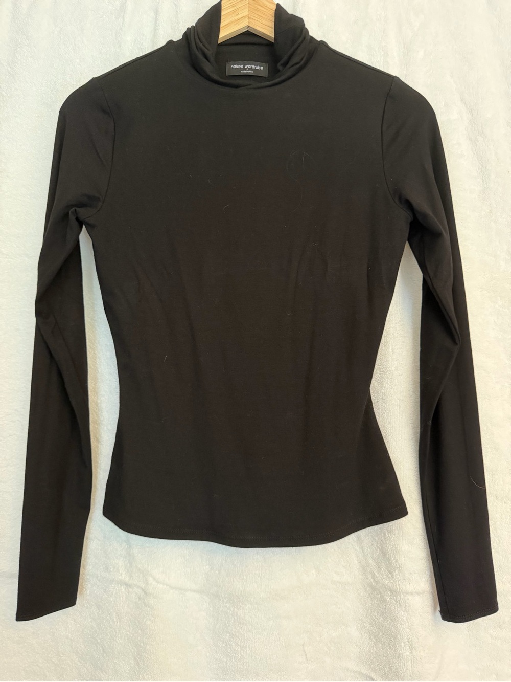 naked wardrobe Black Long-Sleeve Mock Neck Top